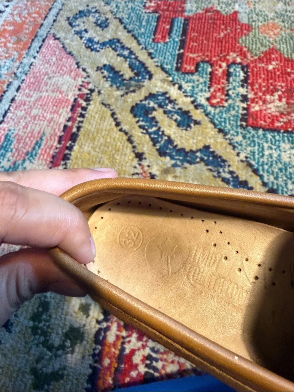 LMDI collection Brown Leather Slip-On Loafers EUR 32